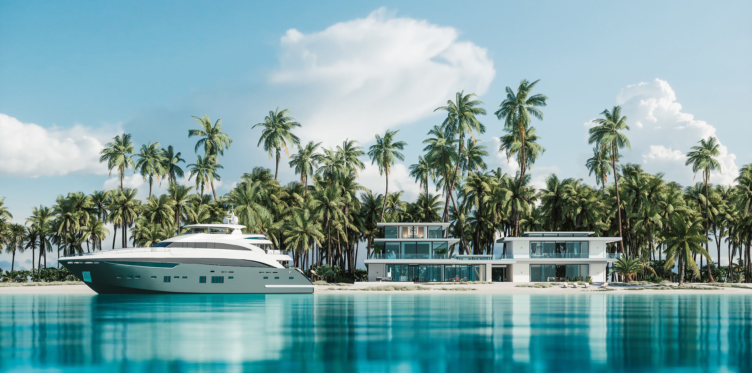 Luxury mansion beach house yacht